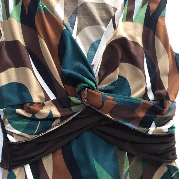 Y2K BCX Top Babydoll Medium Fairy Groovy Drape Twist Retro 60s 70s Brown Indie - Picture 4 of 9